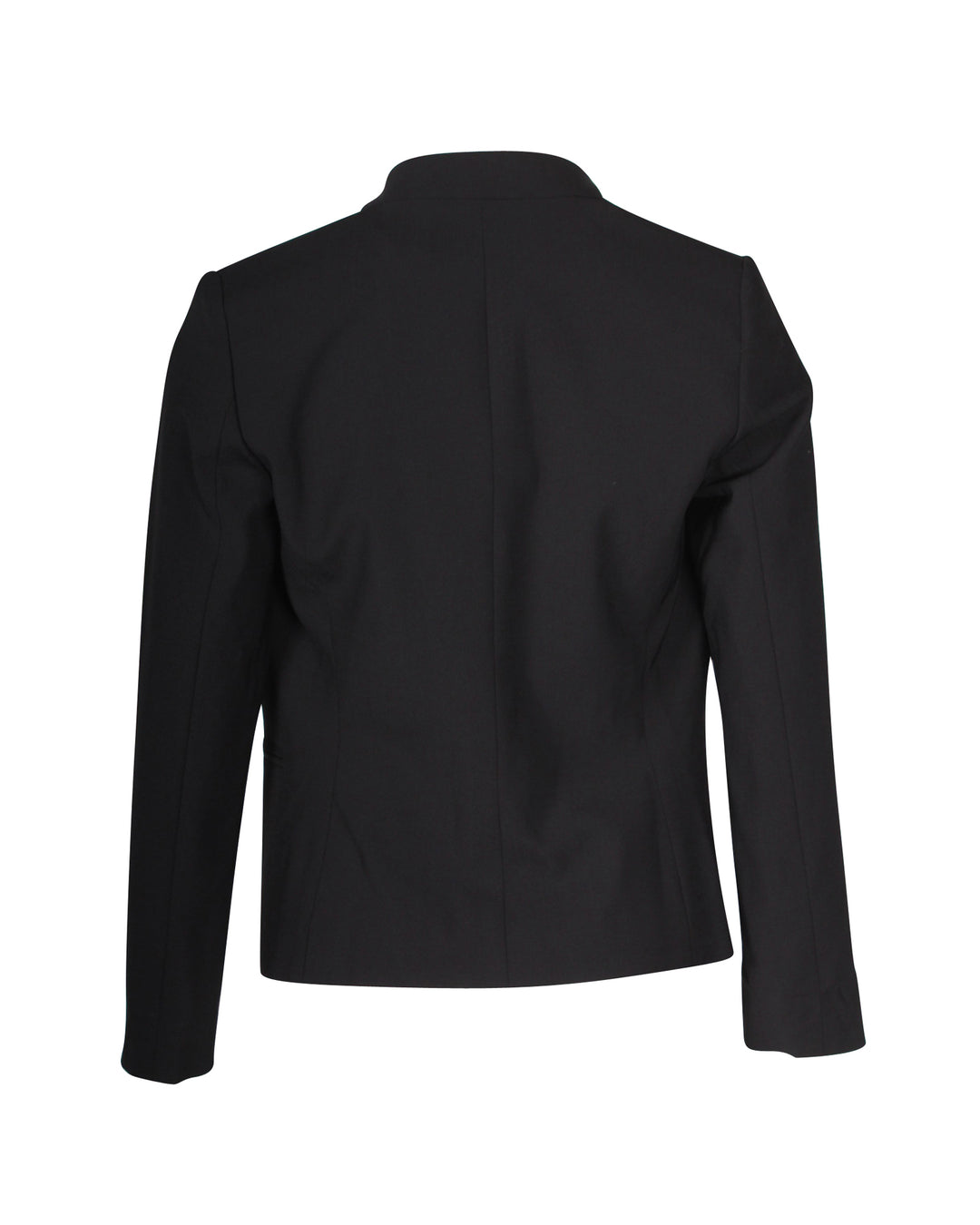 Theory Lanai Collarless Open-front Blazer In Black Wool | ShopSimon