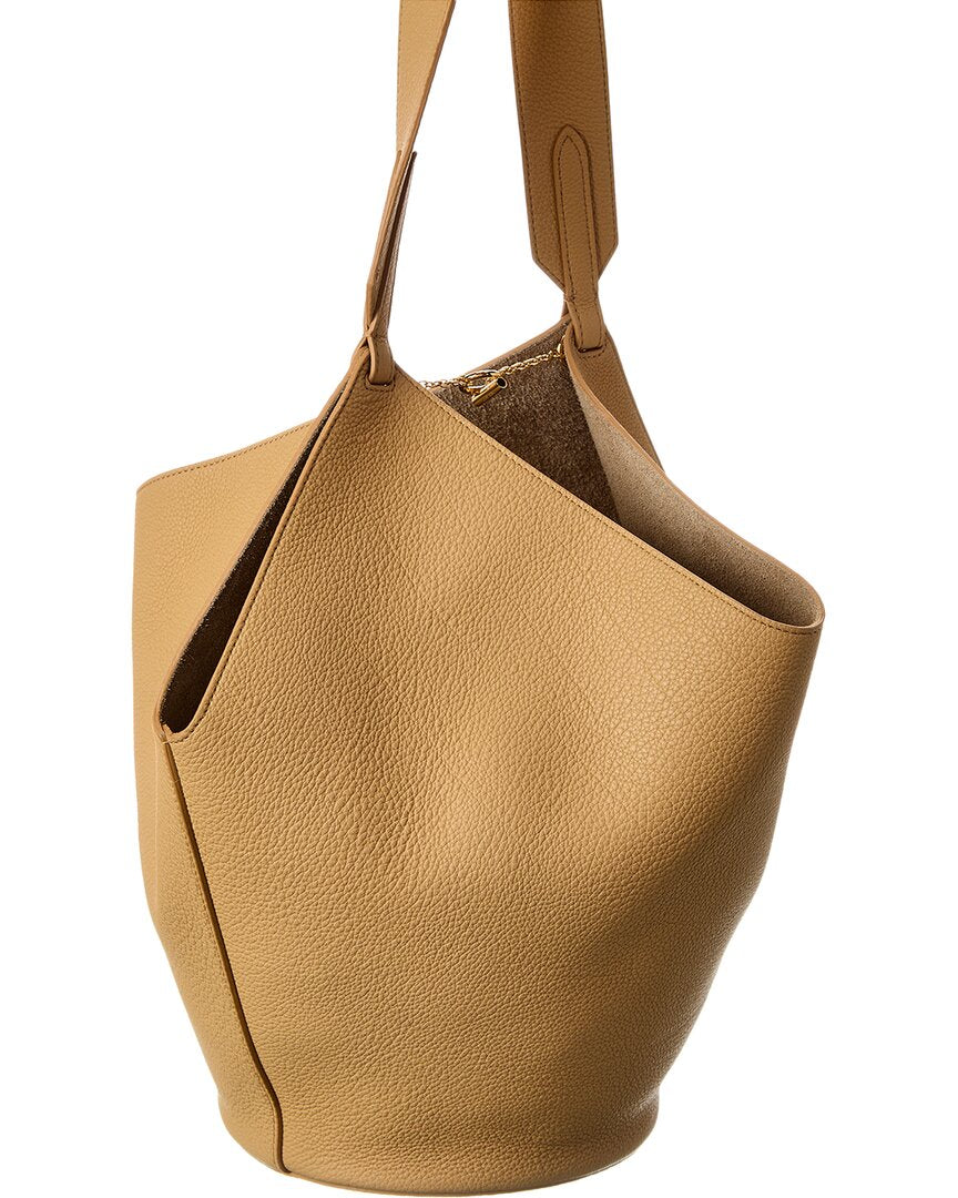 【VIP価格】KHAITE Lotus small leather Shoulder Bag Small Lotus Tote in Black Pebbled Leather – KHAITE