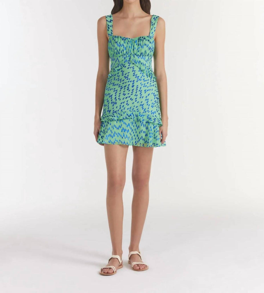 SALONI Chandra Short Dress In Mist Blue ShopSimon