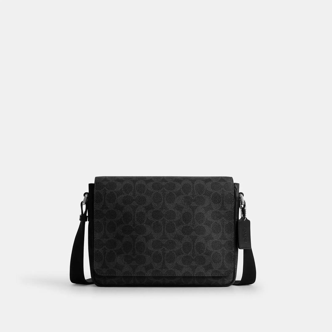COACH ブラック レザー メッセンジャーバッグ Coach Outlet Jack Messenger Bag In Signature Canvas | ShopSimon