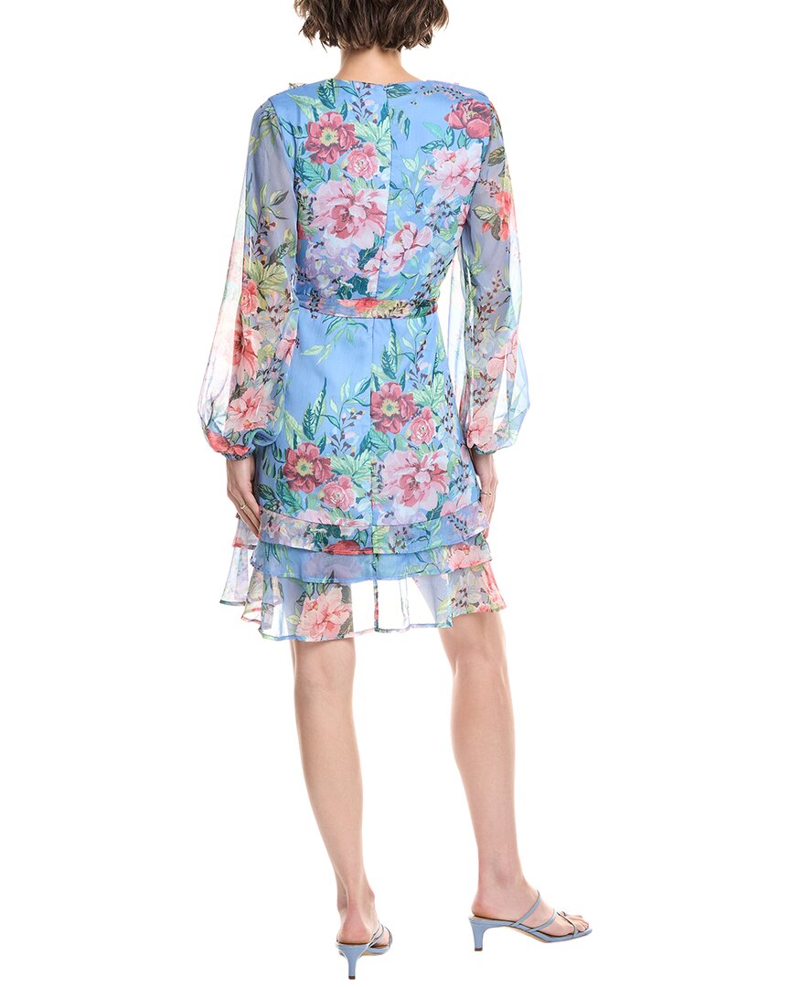 bardot tiered hem mini dress Bardot Triple Frill Dress in Blue