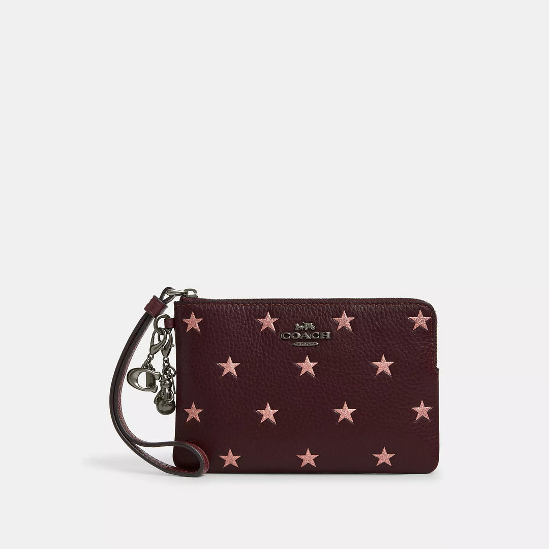 Coach Outlet Boxed Corner Zip Wristlet With Star Print And Charms ShopSimon