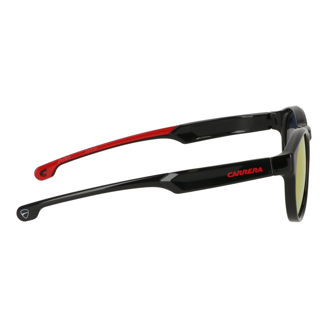 Carrera Unisex Modern Sunglasses – Black Red Square Frames, 64mm