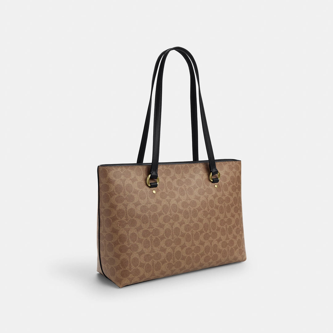 バッグ Coach Tote Bag Signature Brown Coach Outlet Station Tote Bag In Signature Canvas | ShopSimon