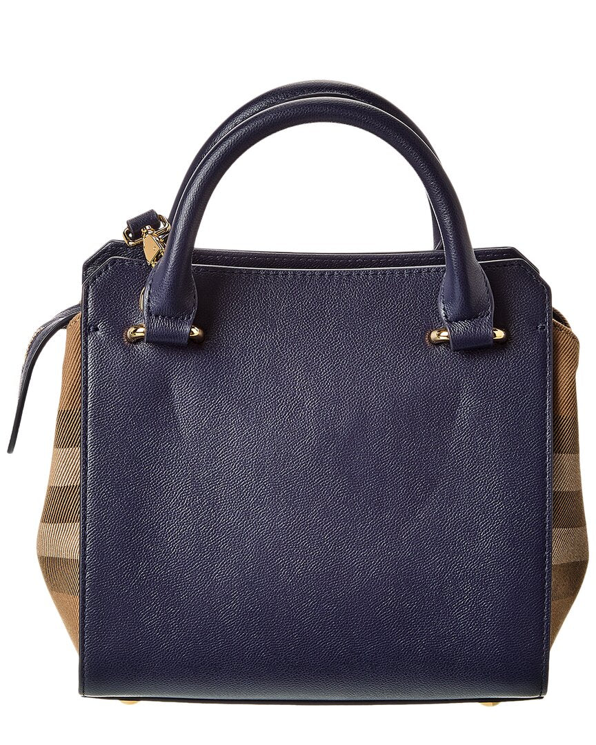 Burberry Banwell Check Canvas & Leather Satchel | ShopSimon