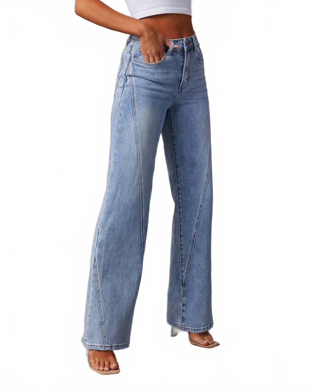 zena❤︎ Revella The Label Women's Zena Wide Leg Jeans In Light Denim