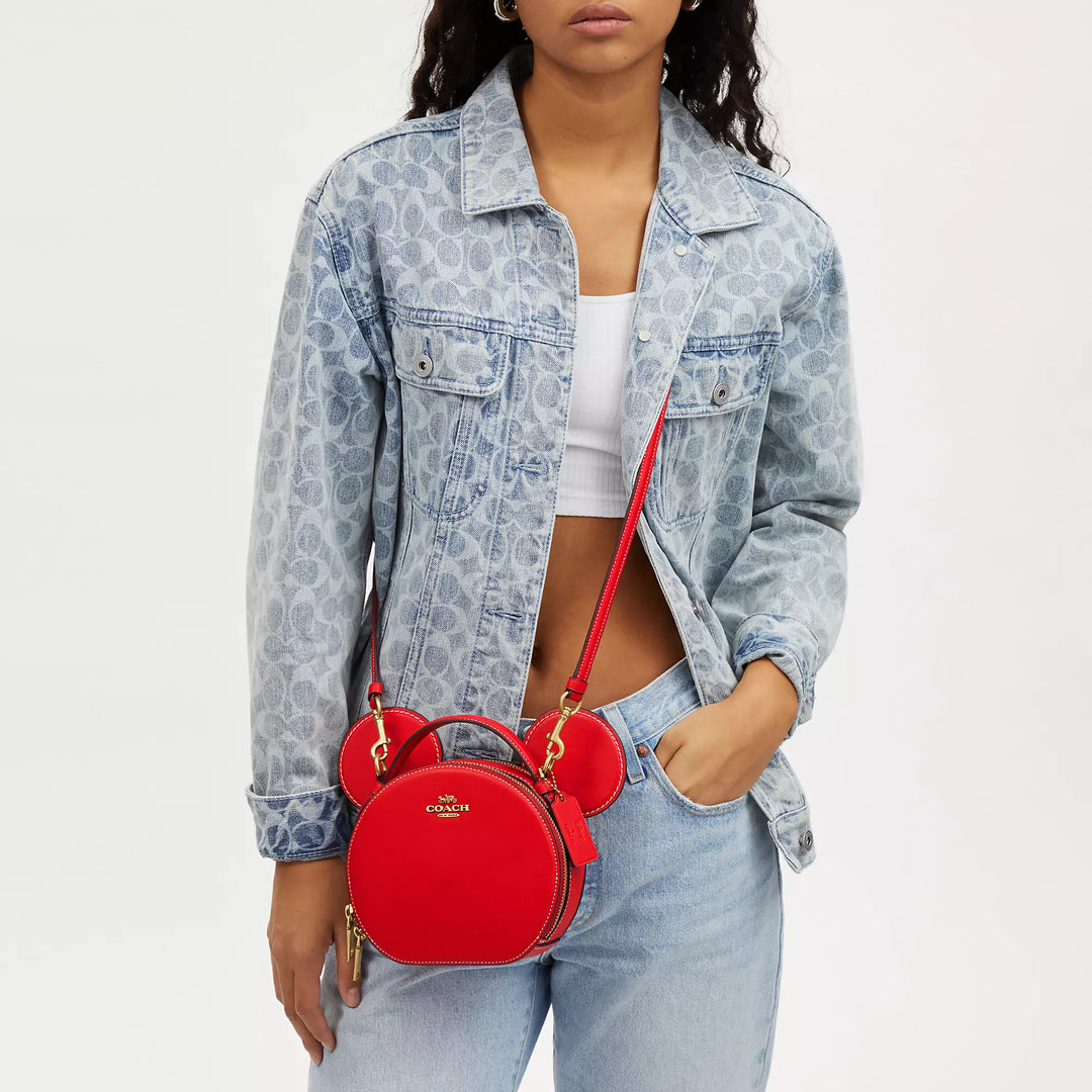 あ*み様 COACH ミッキーマウス ボディバッグ レッド Coach Outlet Disney X Coach Mickey Mouse Ear Bag | ShopSimon