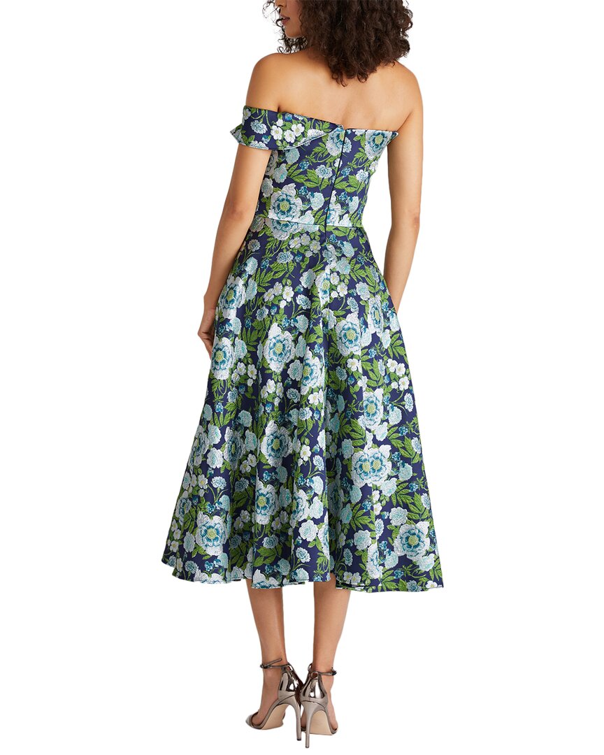 Theia Tatum Peplum A-line Midi Dress