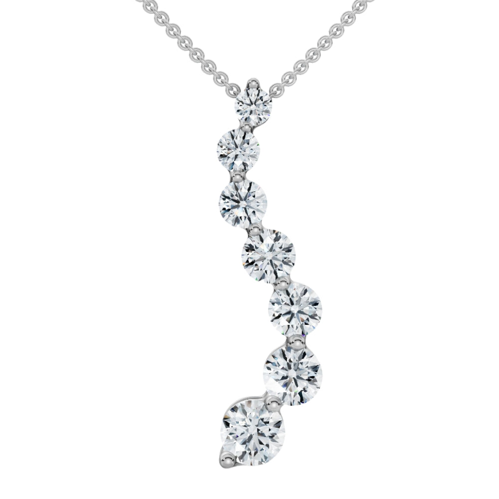 Pompeii3 F/VS 3Ct Diamond Journey Pendant Gold Women´s Necklace Lab Grown,Specials : American Fashion Style Bags On Sale