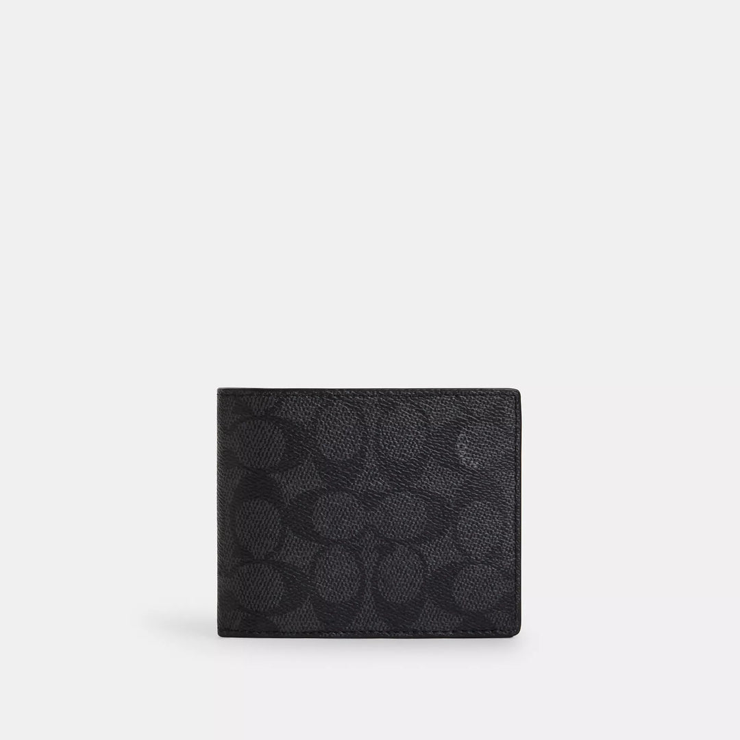 Coach Magnetic Card 2024 Case In Signature Canvas Charcoal