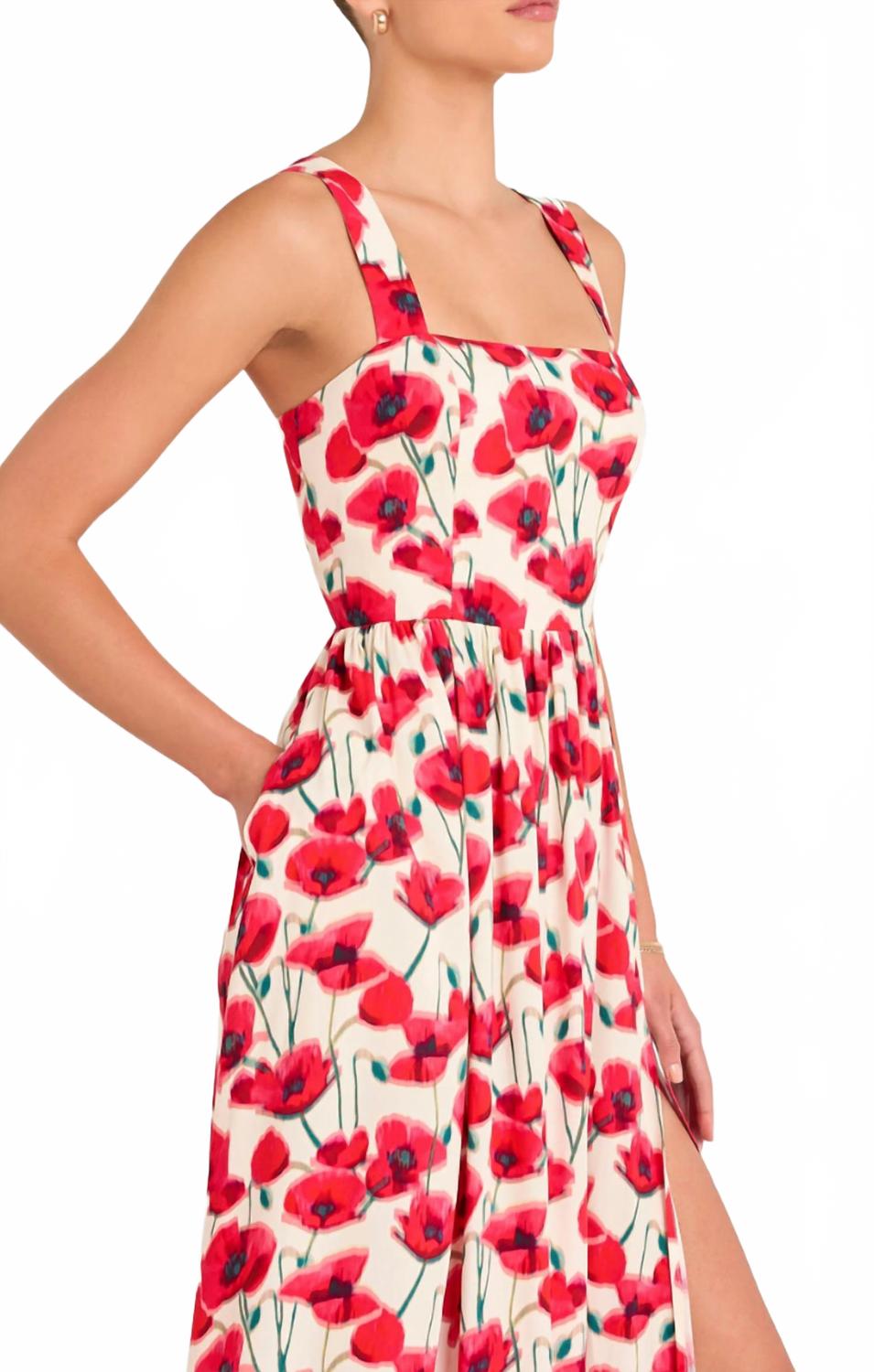 amanda uprichard florence maxi dress Amanda Uprichard Florence Maxi In Poppy Field
