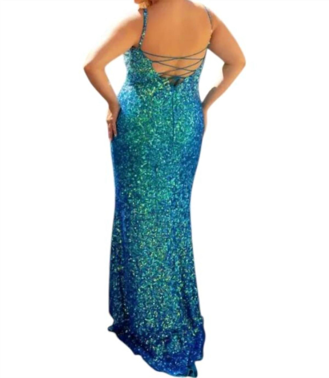 tony bowls pink cheetah mermaid style strapless prom dress Primavera Long Curvy Prom Dress In Peacock