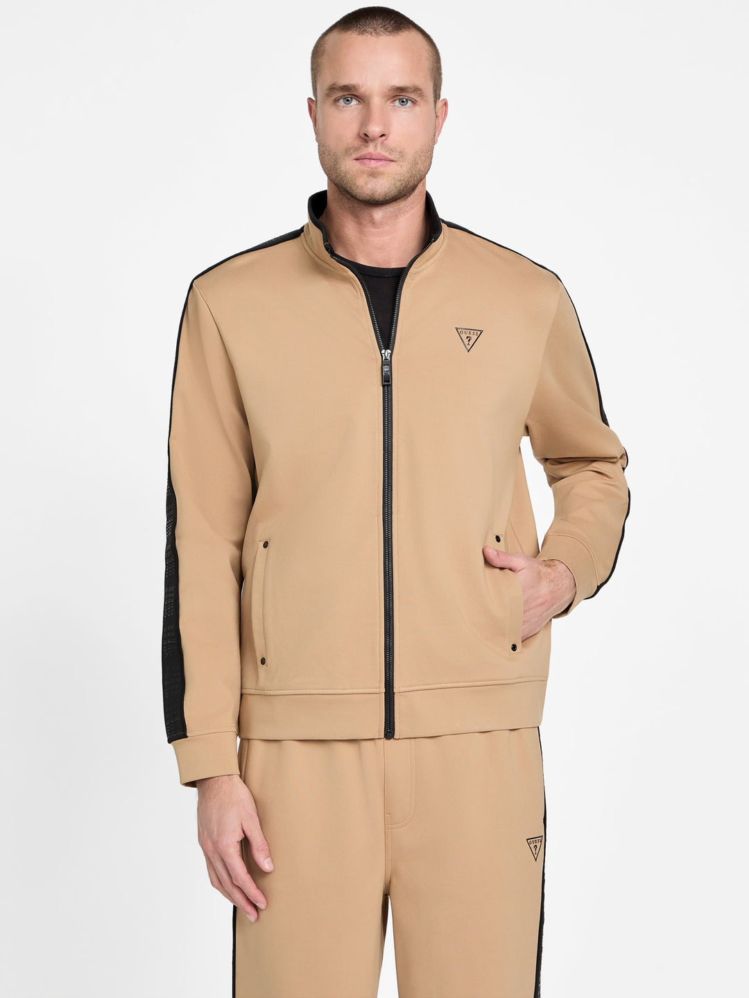 Guess Factory Ismael Logo-Tape Jacket | ShopSimon