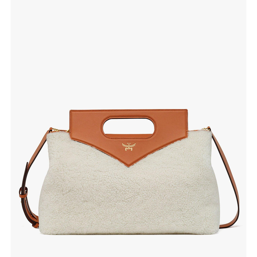 Mcm Soft Diamond Tote In Shearling And Leather | ShopSimon