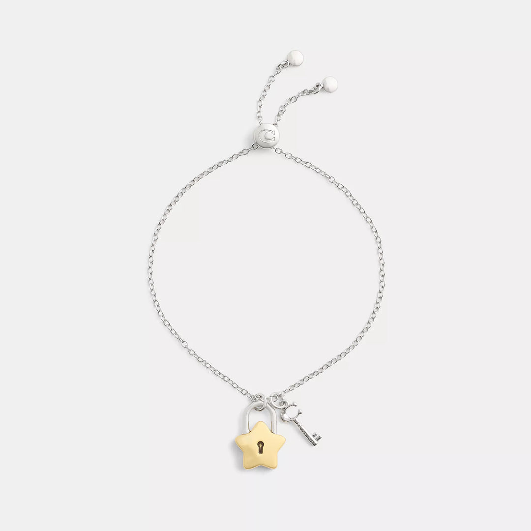 Coach Outlet Star Padlock And Key Slider Bracelet | ShopSimon