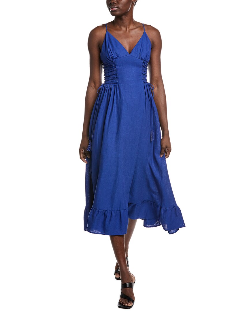 farm rio deep blue palm tree richelieu midi dress FARM Rio Midi Dress