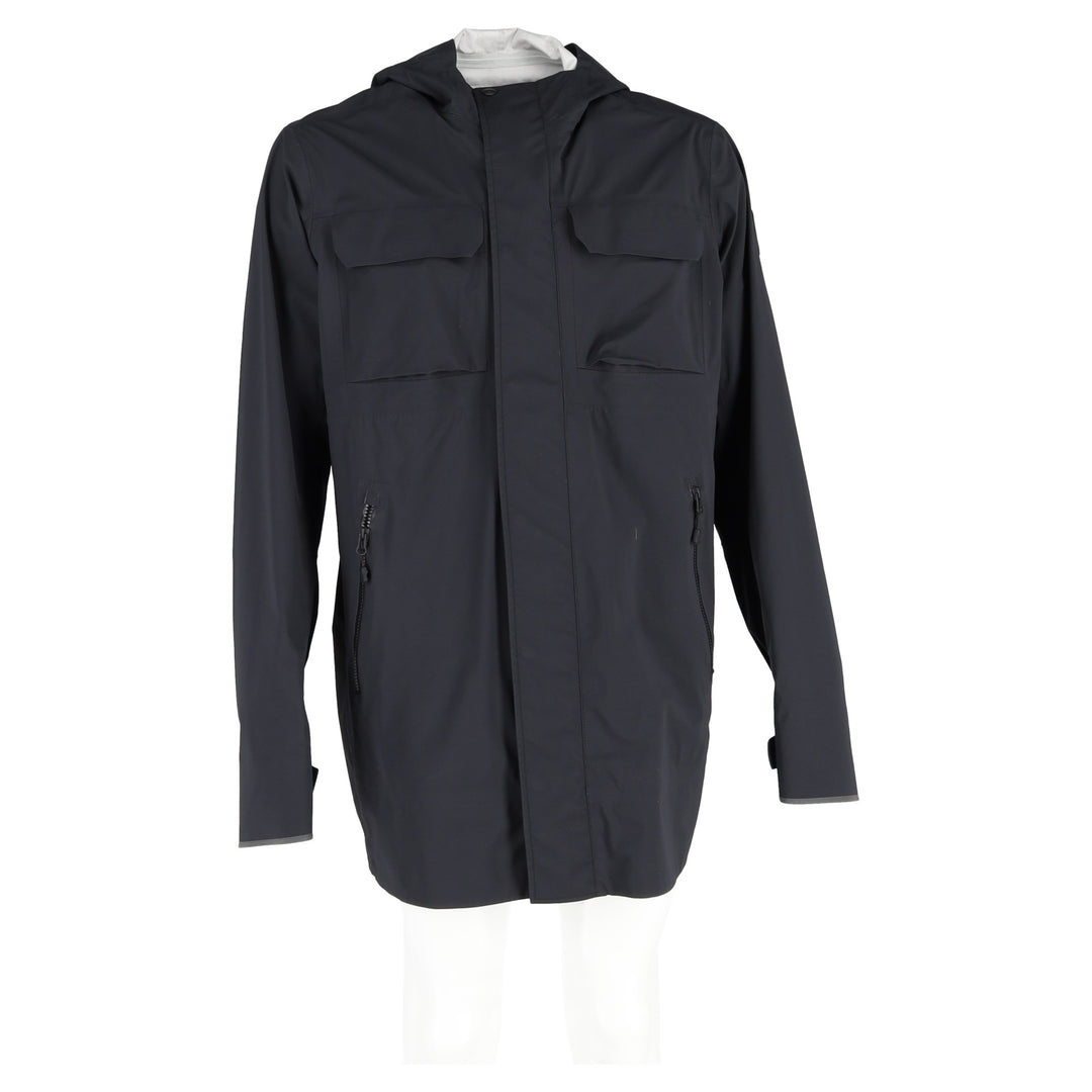 Canada Goose Black Label Wascana Hooded Rain Jacket In Black Nylon 