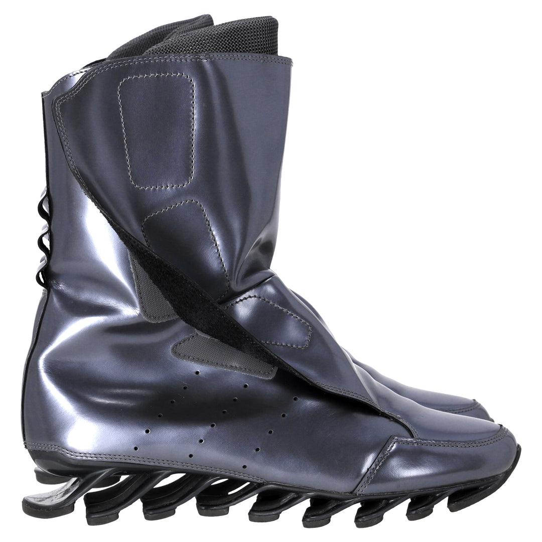 Rick Owens X Adidas Springblade Mid-calf Boots In Metallic Silver