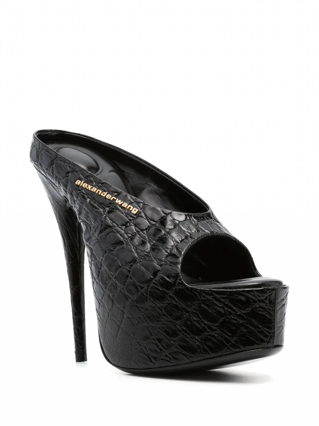 Alexander Wang Women's Destiny 150Mm Croc Embossed Leather Sandal