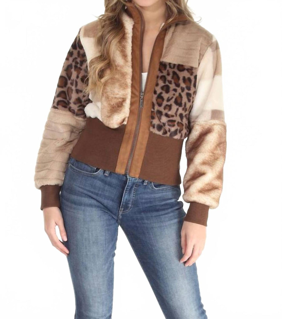 PAPARAZZI Women's Bomber Jacket In Patchwork | ShopSimon