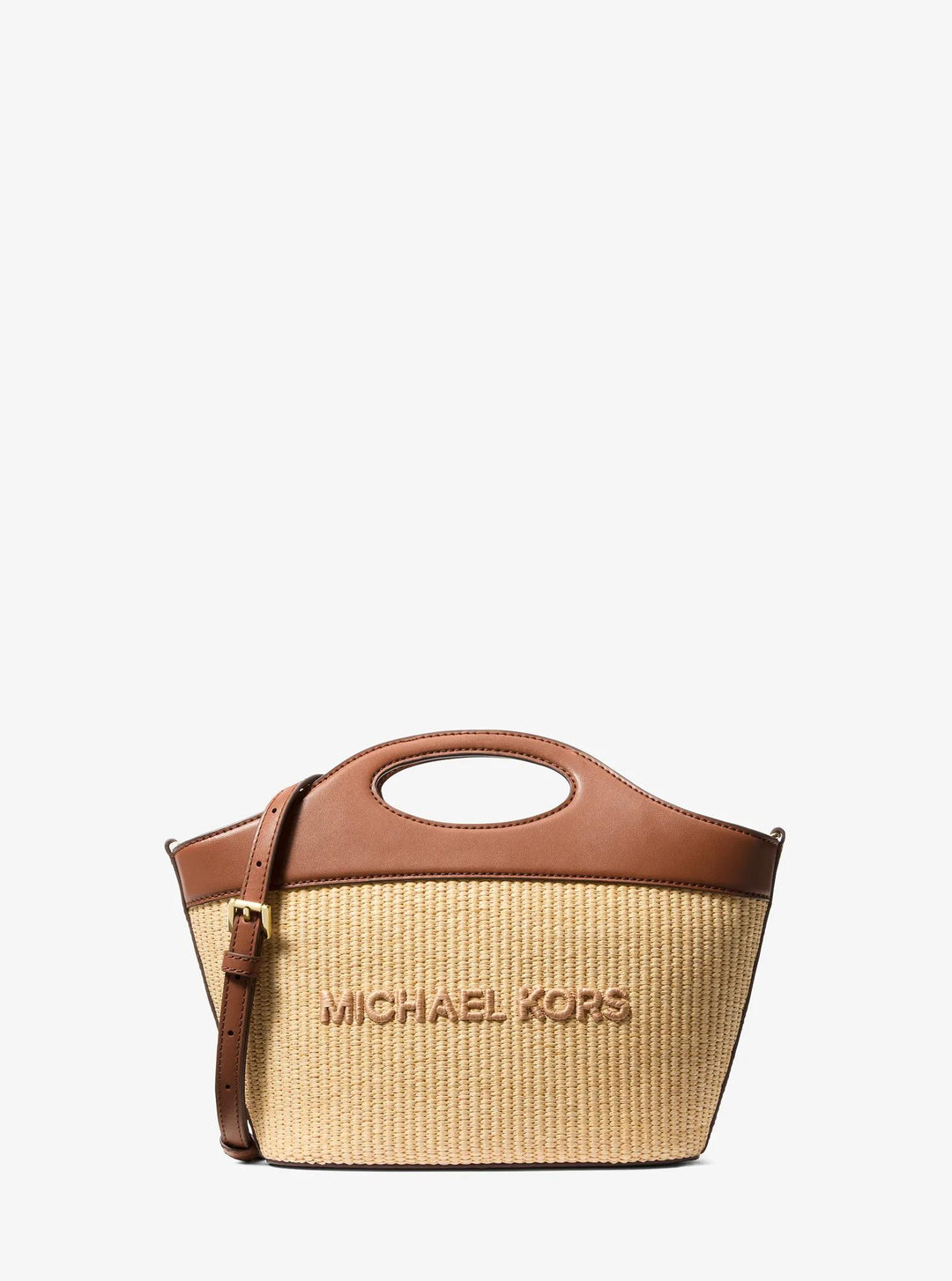 Michael Kors Outlet Tatum Medium Woven Convertible Crossbody Bag