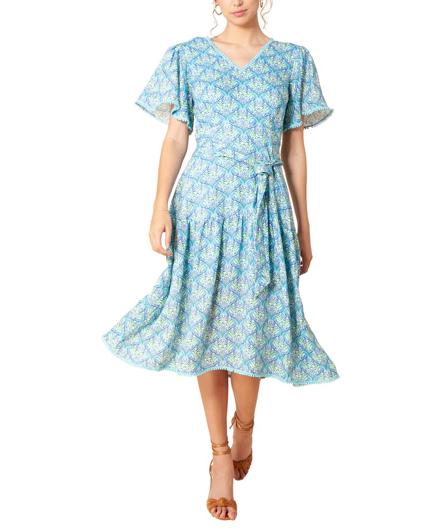 hale bob midi dress Hale Bob V-neck Linen Midi Dress