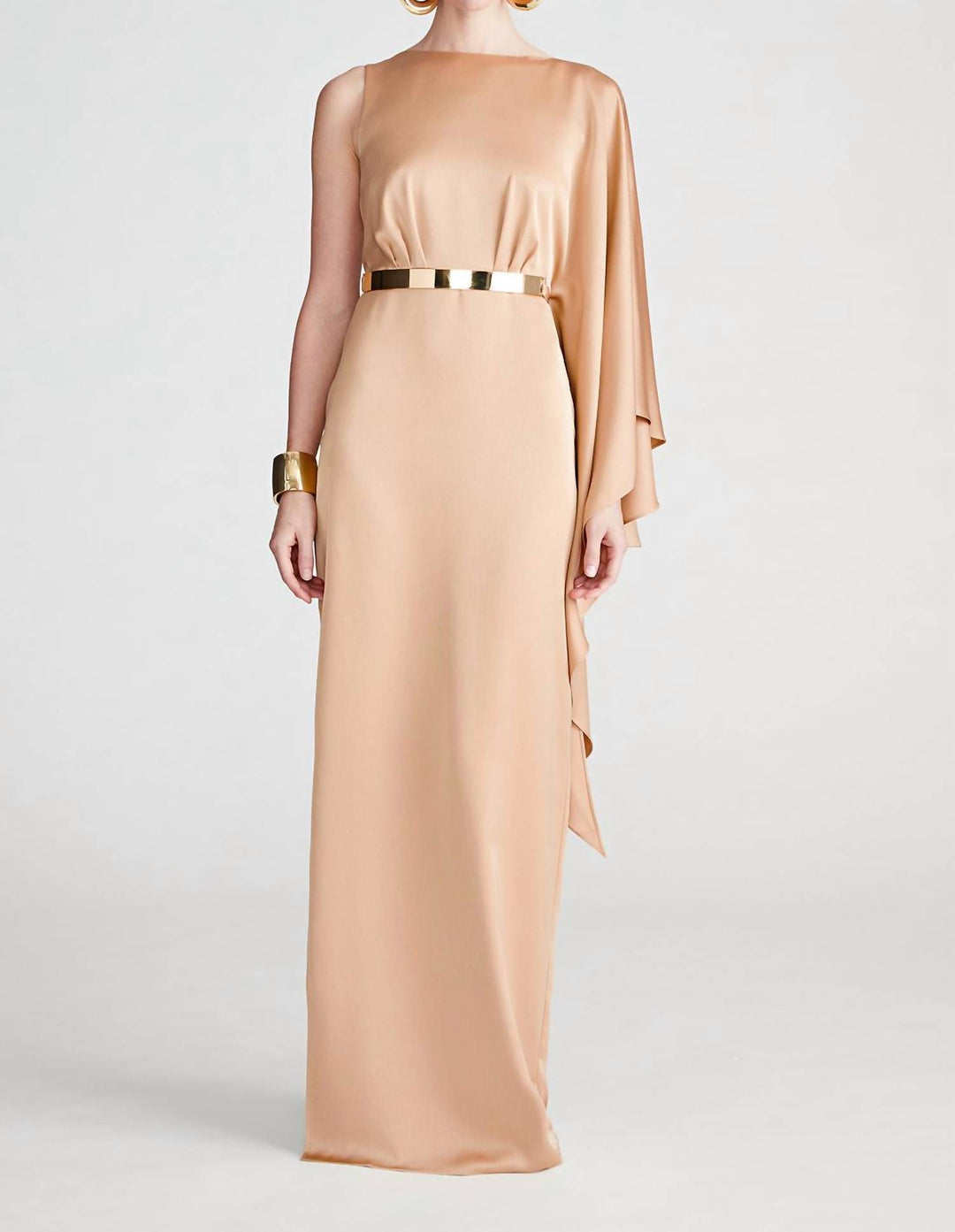 HALSTON HERITAGE Women's Rhiannon Gown In Tan Beige | ShopSimon HALSTON HERITAGE Women's Rhiannon Gown In Tan Beige | ShopSimon