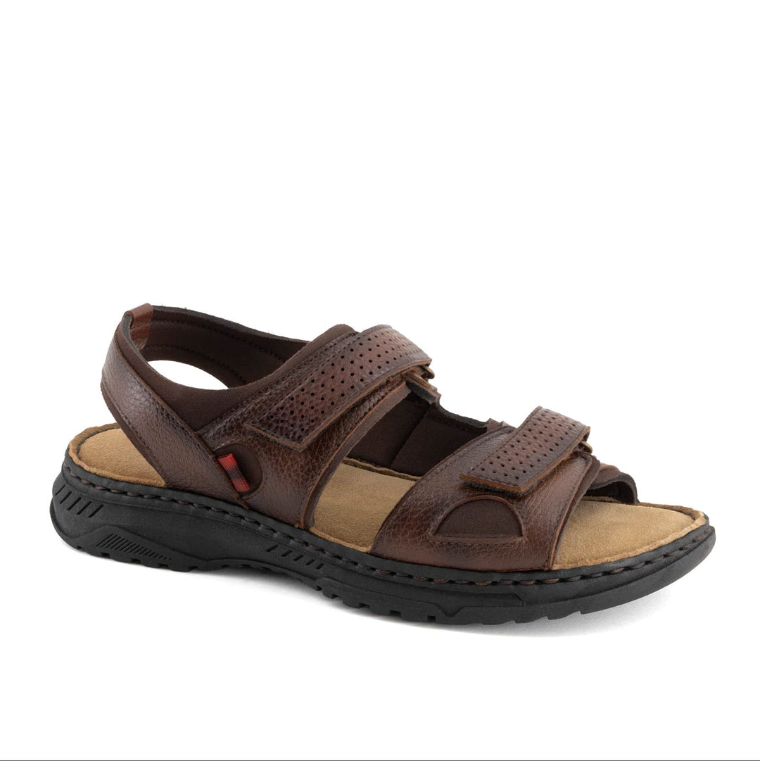 NEW ANDREA men\'s open toe leather sandal in brown ANDREA LEATHER FLAT SANDAL – Intentionally Blank main image 4