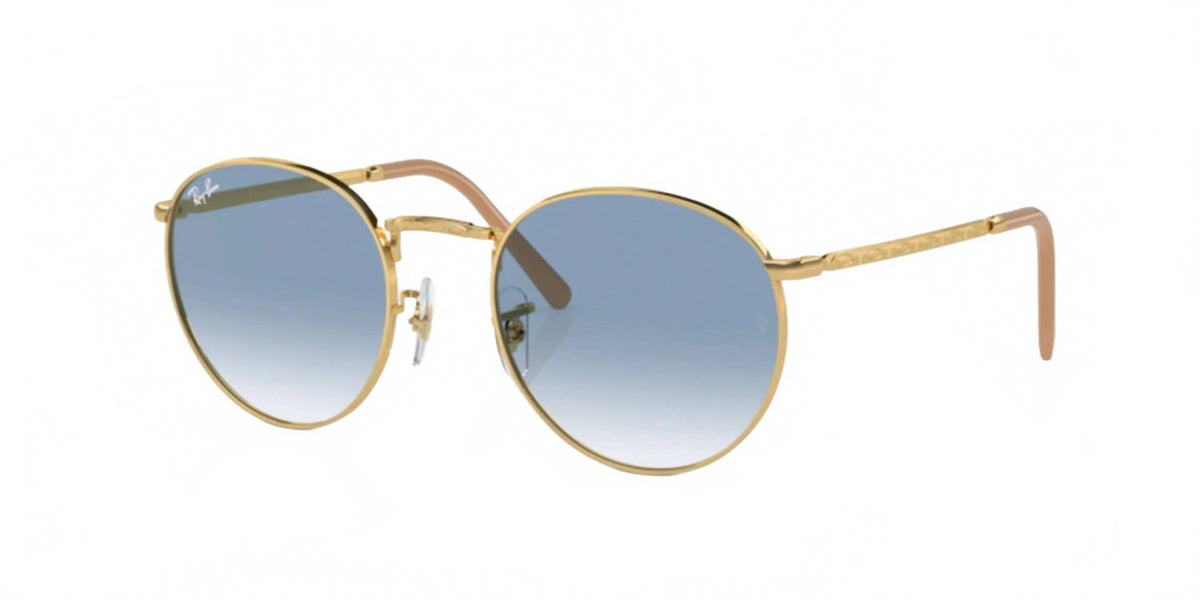 Ray Ban Unisex New Round Sunglasses In Gold - Gradient Blue | ShopSimon