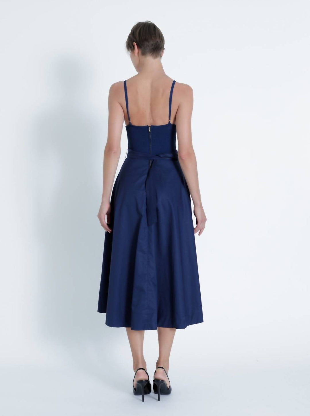 Karina Grimaldi Maria Knit Combo Dress In Navy