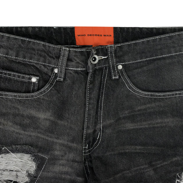 Who Decides War BLACK SCRIPTURE RELAXED-FIT JEANS | ShopSimon