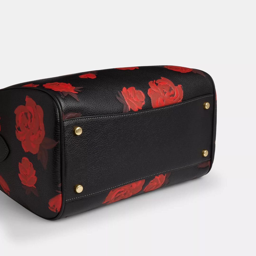 coach black and red backpack floral Coach Outlet Rowan Large Satchel Bag With Floral Print