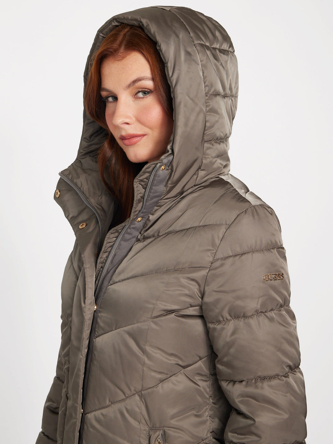 Guess Factory Christiane Long Padded Jacket | ShopSimon