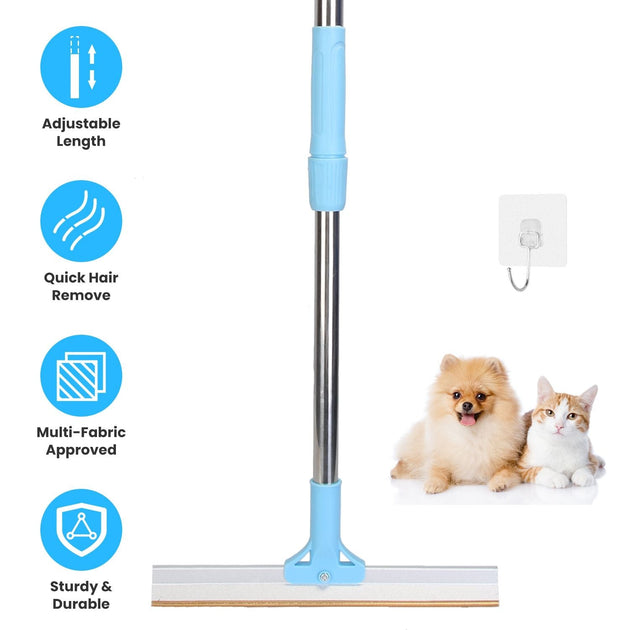 PETREX Pet Hair Removal Rake With 54.33in Adjustable Telescopic Rod ...