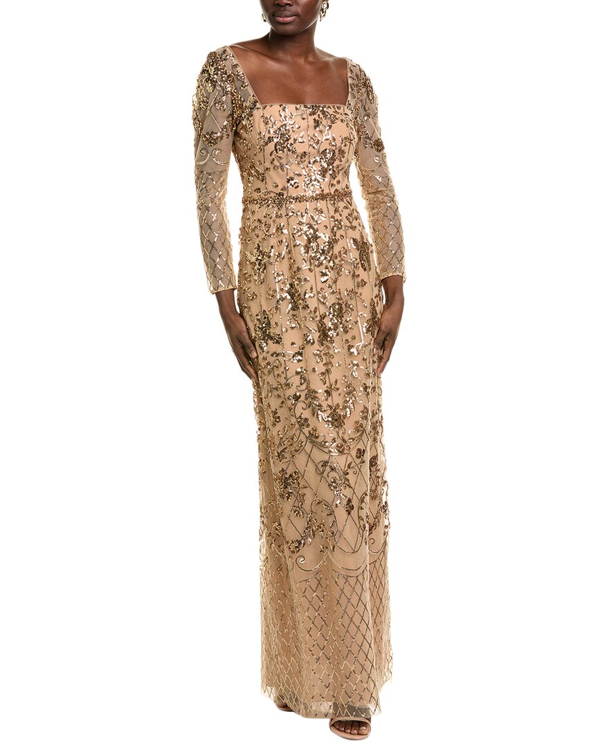 Marchesa Notte Sequin Lattice Gown | ShopSimon