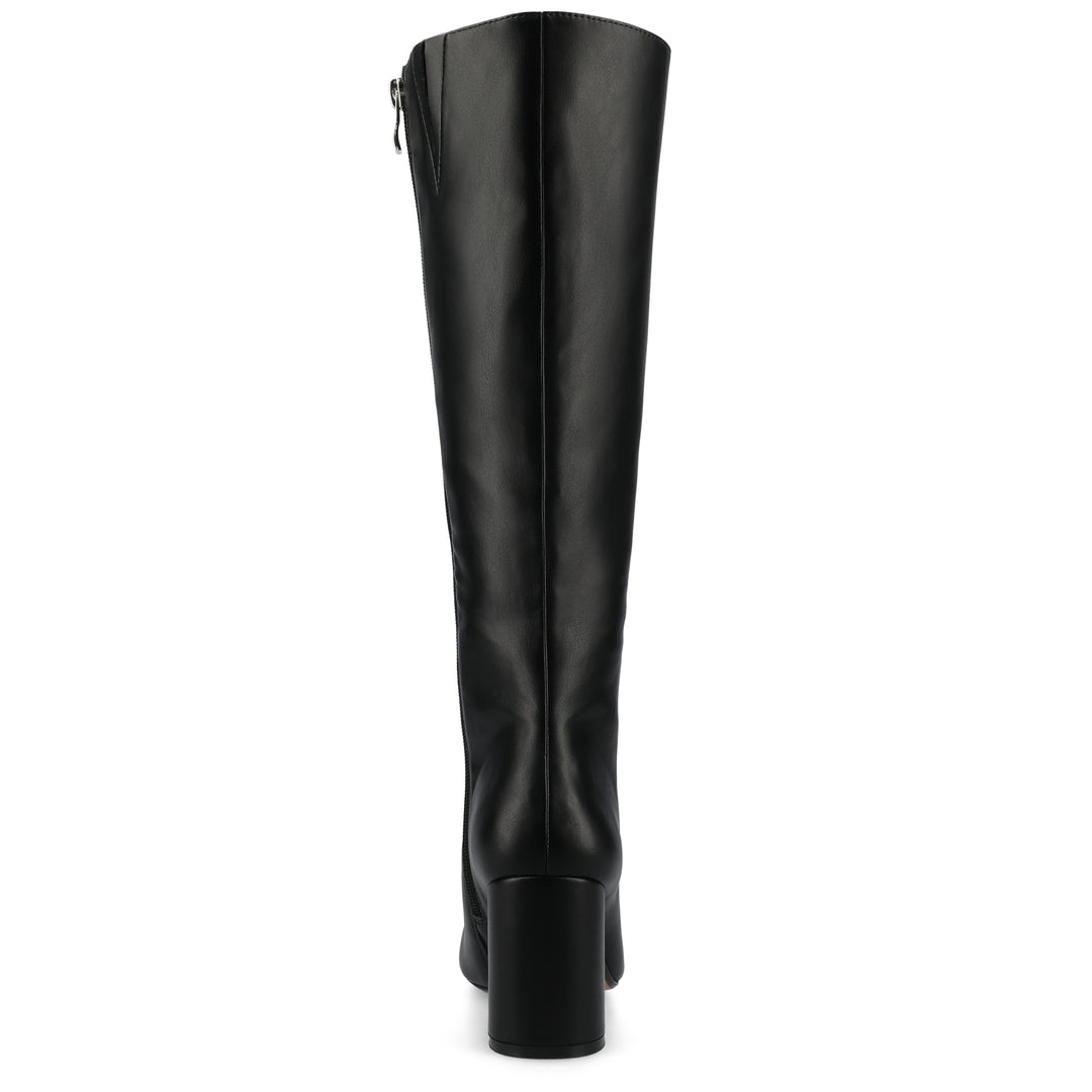 Journee Womens Ivie Extra Wide Calf Stacked Heel Riding Boots