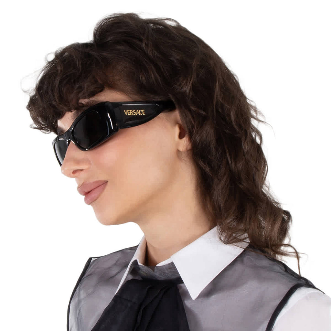 Versace Dark Grey Cat Eye Ladies Sunglasses Ve4481 Gb1/87 54  display picture 3