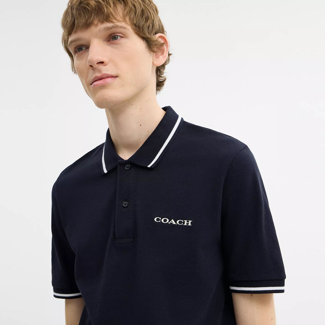 Coach Outlet Signature Trim Polo In Organic Cotton | ShopSimon