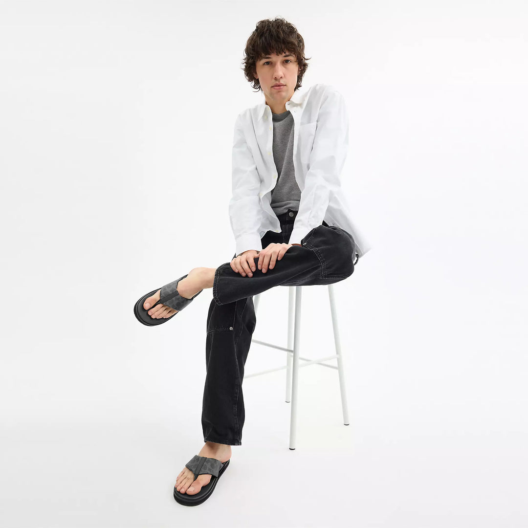 Coach Outlet Flip Flop In Signature Canvas | ShopSimon
