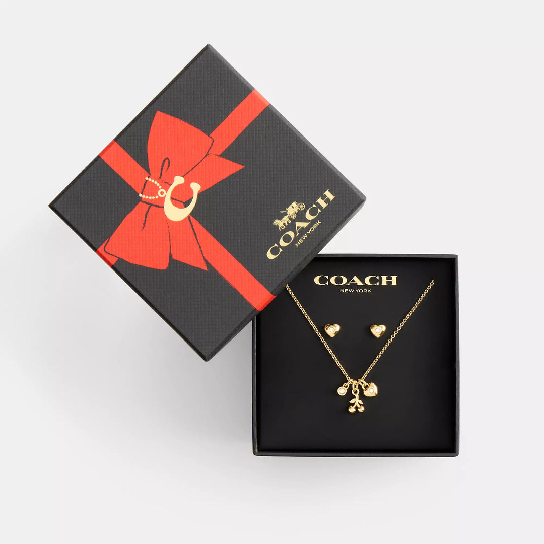 Coach Outlet Cherry And Heart Earrings And Necklace Set | ShopSimon