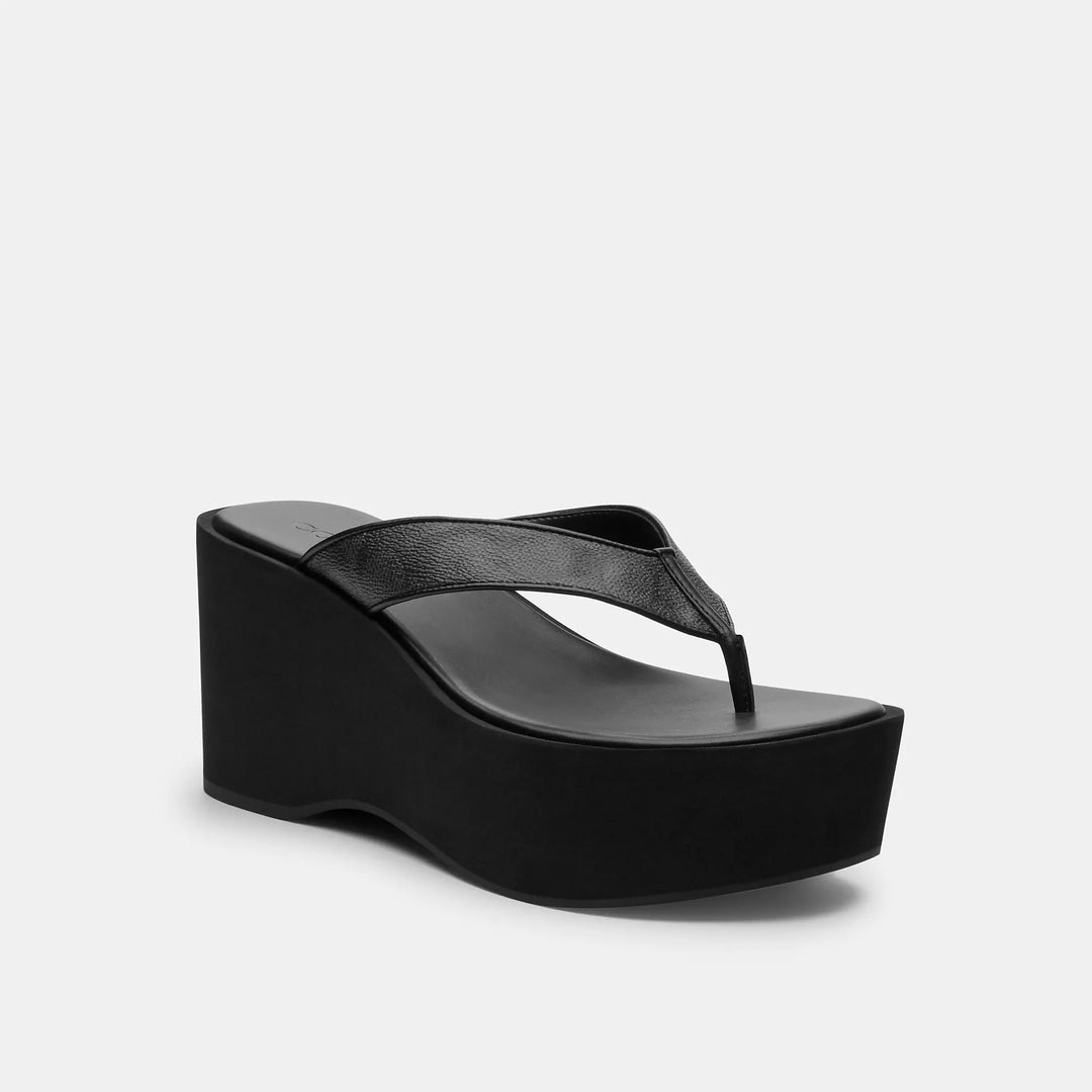 【COACH】Wedge Sandal☆ウェッジサンダル COACH Suede Signature Logo Platform Espadrille Wedge Sandals
