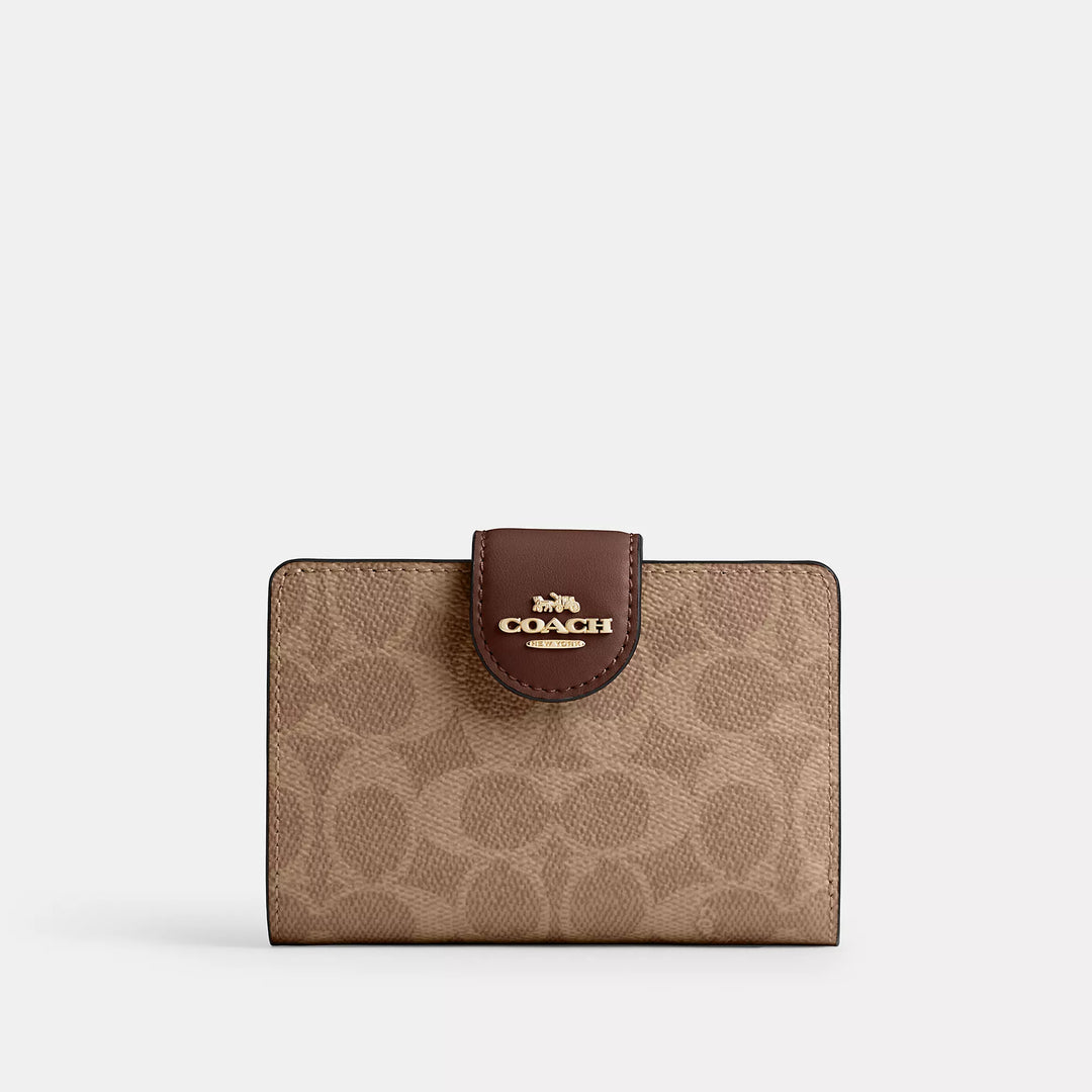 Coach Outlet Medium Corner Zip Wallet In Signature Canvas | ShopSimon
