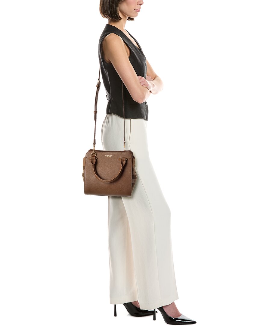 Burberry Banwell Check Canvas & Leather Satchel | ShopSimon