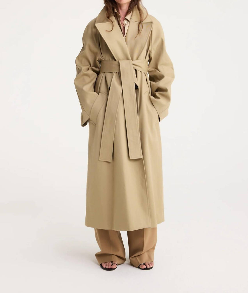 ROHE Classic Trench Coat In Khaki ShopSimon