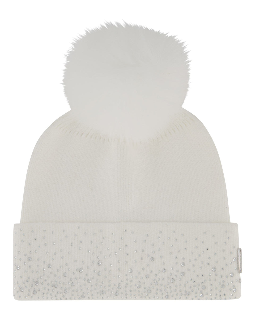 Gorski Knit Winter Beanie/Hat with Fox Pompom KNIT HAT WITH FOX POMPOM main image 4