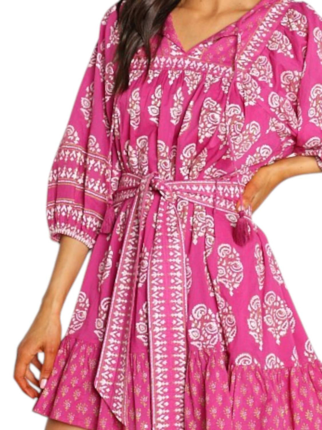 Cleobella Magdalena Mini Dress In Mix Block Print | ShopSimon