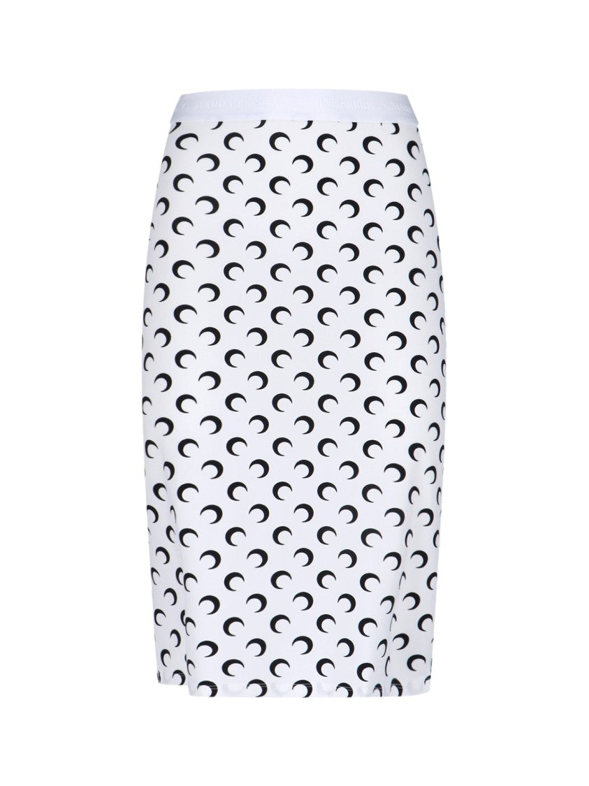 【MARINE SERRE】 Regenerated FLORAL SKIRT Buy MARINE SERRE Regenerated Floral Tapestries Flared Skirt - Grey