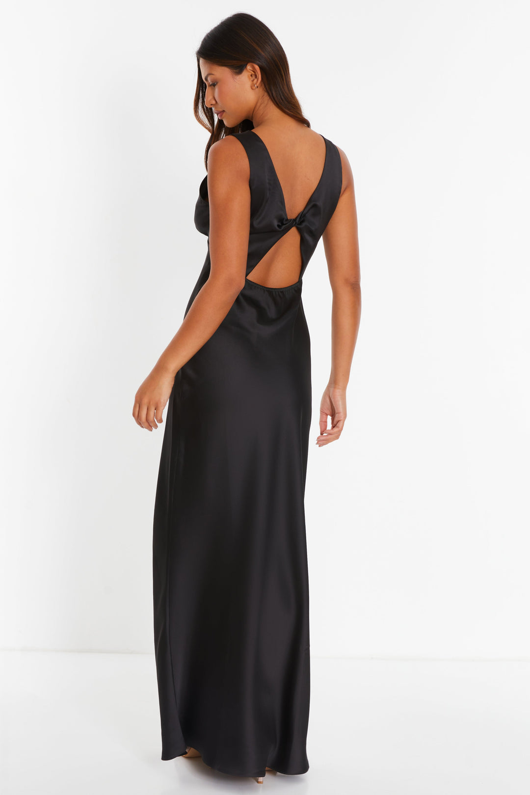 quiz satin wrap dress QUIZ Women's Satin Ruched Detail Midi Wrap Dress