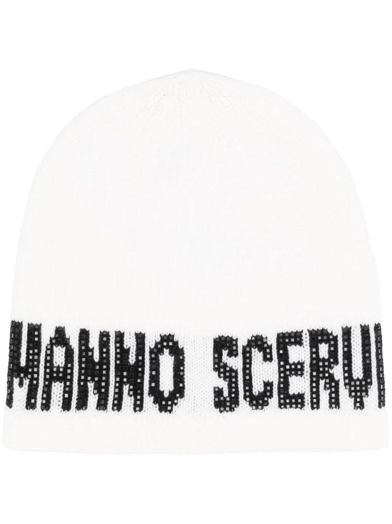 ハット Ermanno Scervino Classic White Knit Beanie Ermanno Scervino Classic White Knit Beanie | ShopSimon