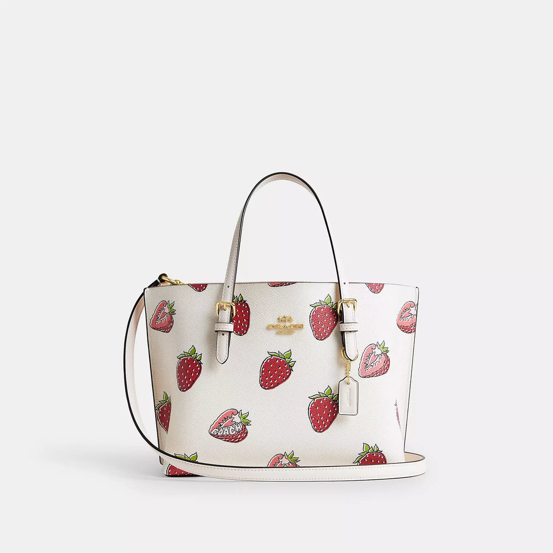 トートバッグ COACH Mollie Tote Bag With Strawberry Print CAQ65 Coach Outlet Mollie Tote Bag 25 With Strawberry Print